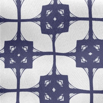 Blue Mosaic Decoration Jersey Backed Fleece