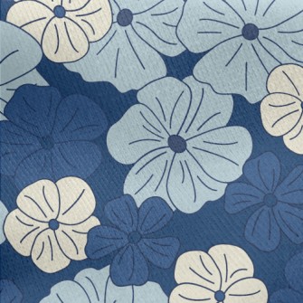 Beautiful Hand Drawn Blue Flow Jersey Backed Fleece