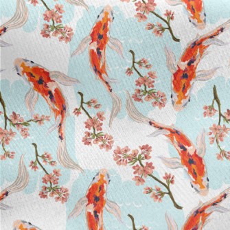 Hand Drawn Carp Pond Jersey Backed Fleece