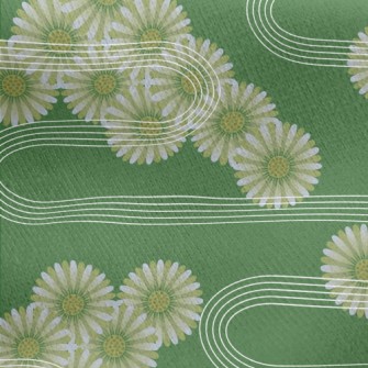 Japanese Daisy Pattern Jersey Backed Fleece