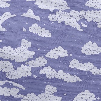 Hand Drawn Purple Waves Pongee