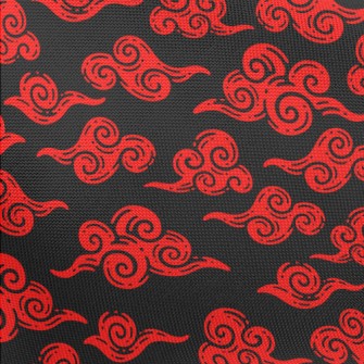 Retro Red Clouds Pongee