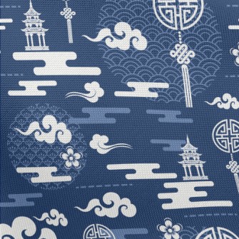Chinese Architecture And Eleme Pongee