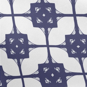 Blue Mosaic Decoration Pongee