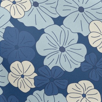 Beautiful Hand Drawn Blue Flow Pongee