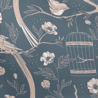 Retro Fantasy Garden Pongee