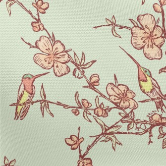 Hand Drawn Hummingbird And Che Pongee