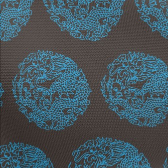 Blue Line Chinese Dragon Pongee