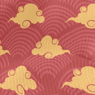 Red Circle With Clouds Stretch Jersey