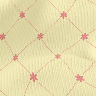 Pink Small Flower Rhombus Stretch Jersey