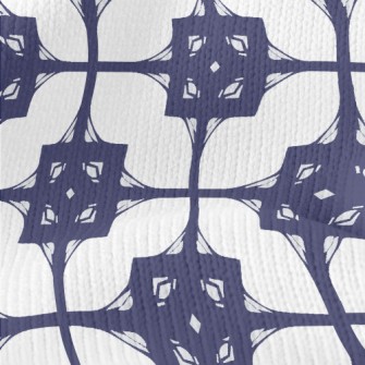 Blue Mosaic Decoration Stretch Jersey