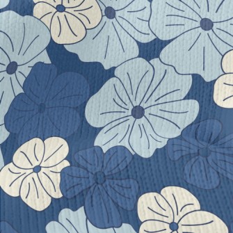 Beautiful Hand Drawn Blue Flow Stretch Jersey