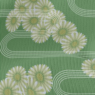 Japanese Daisy Pattern Stretch Jersey