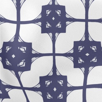 Blue Mosaic Decoration Lightweight Cotton Poplin