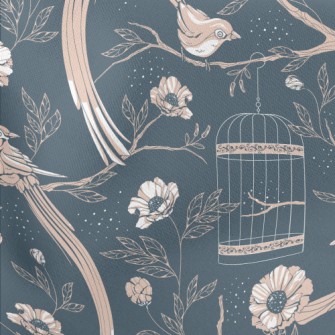 Retro Fantasy Garden Lightweight Cotton Poplin