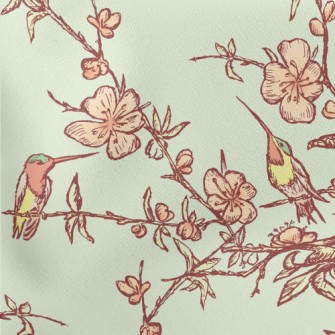 Hand Drawn Hummingbird And Che Lightweight Cotton Poplin