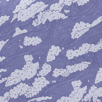 Hand Drawn Purple Waves Midweight Cotton Poplin