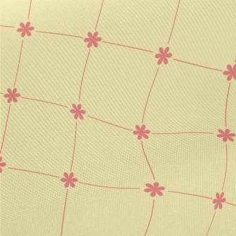 Pink Small Flower Rhombus Midweight Cotton Poplin