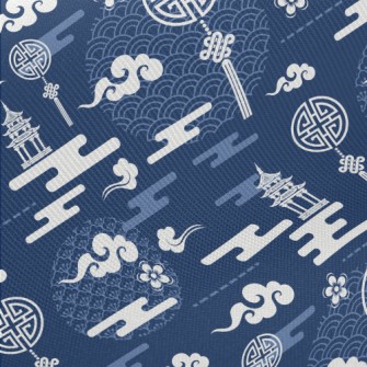 Chinese Architecture And Eleme Midweight Cotton Poplin