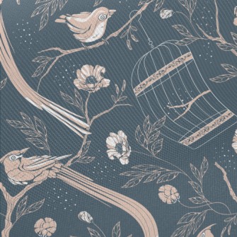 Retro Fantasy Garden Midweight Cotton Poplin