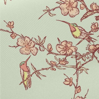 Hand Drawn Hummingbird And Che Midweight Cotton Poplin