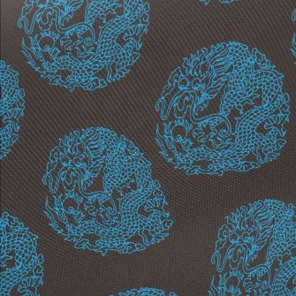 Blue Line Chinese Dragon Midweight Cotton Poplin