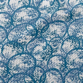 Blue Watercolor Doodle Birdseye Piqué