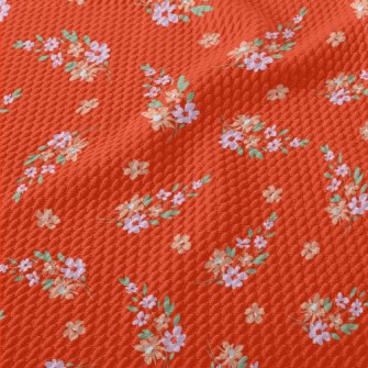 Cute Colorful Flowers Birdseye Piqué