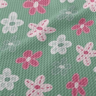 Graffiti Cute Flowers Birdseye Piqué