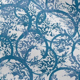 Blue Watercolor Doodle Chiffon
