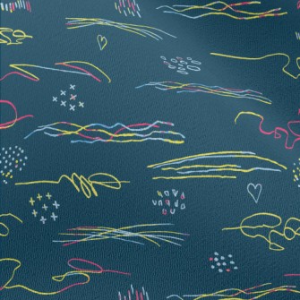 Color Line Graffiti Chiffon