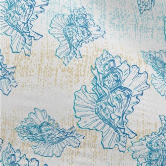 Hand Drawn Beautiful Shells Chiffon