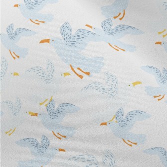 Hand Drawn Cute Seagull Chiffon