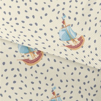 Hand Drawn Cartoon Sailboat Waterproof Oxford