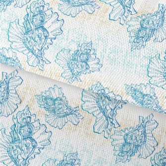 Hand Drawn Beautiful Shells Waterproof Oxford