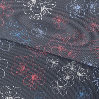 Colorful Hand Drawn Cherry Blo Waterproof Oxford