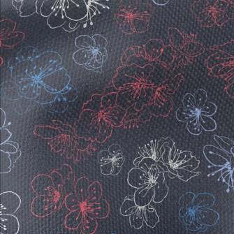 Colorful Hand Drawn Cherry Blo Waterproof Canvas