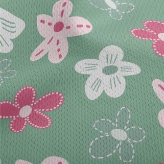 Graffiti Cute Flowers Athletic Mesh Flat Back