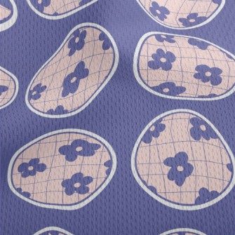 Doodle Flower Circle Athletic Mesh Flat Back