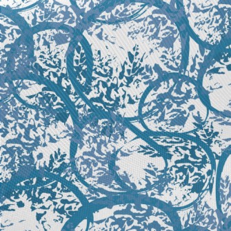 Blue Watercolor Doodle Twill