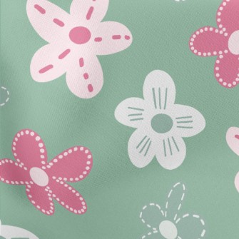 Graffiti Cute Flowers Stretch Ponte