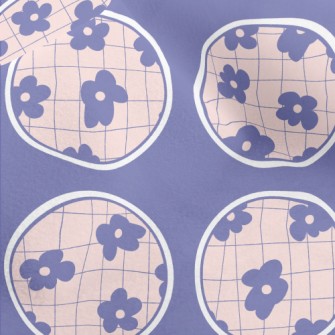 Doodle Flower Circle Micro Fleece