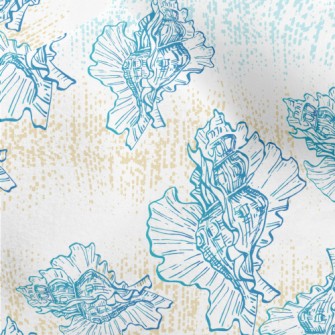 Hand Drawn Beautiful Shells Micro Fleece