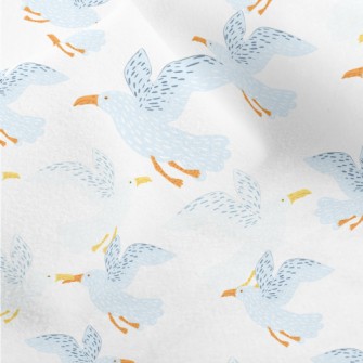 Hand Drawn Cute Seagull Micro Fleece