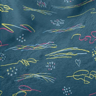 Color Line Graffiti Minky