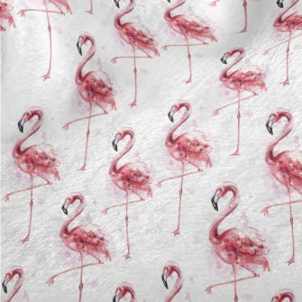 Watercolor Flamingo Minky
