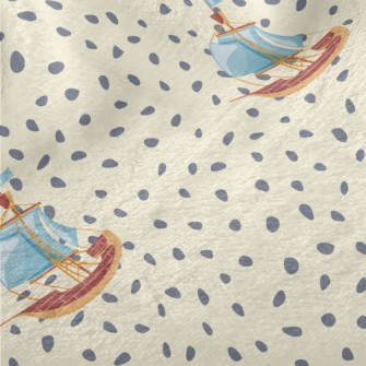 Hand Drawn Cartoon Sailboat Minky
