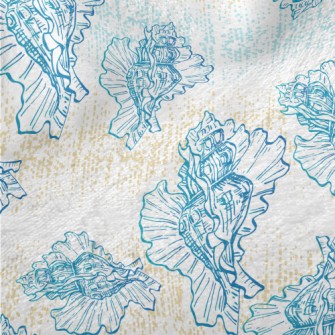 Hand Drawn Beautiful Shells Minky