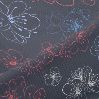 Colorful Hand Drawn Cherry Blo Piqué