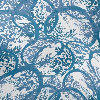 Blue Watercolor Doodle Lightweight Performance Linen